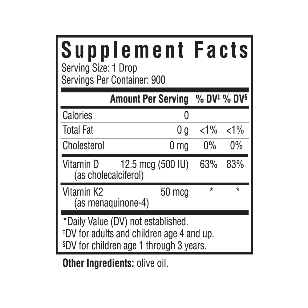 Vitamin D3 + K2 Drops - Daily Wellness Essential